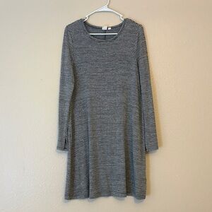 GAP - Black and Gray Striped Long Sleeve Dress - Size M